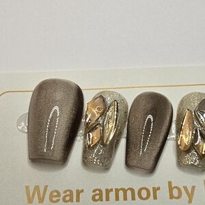 Medium Press-on Nails with glued nail charms - M3